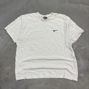 Vintage y2k White and Navy Nike Tee